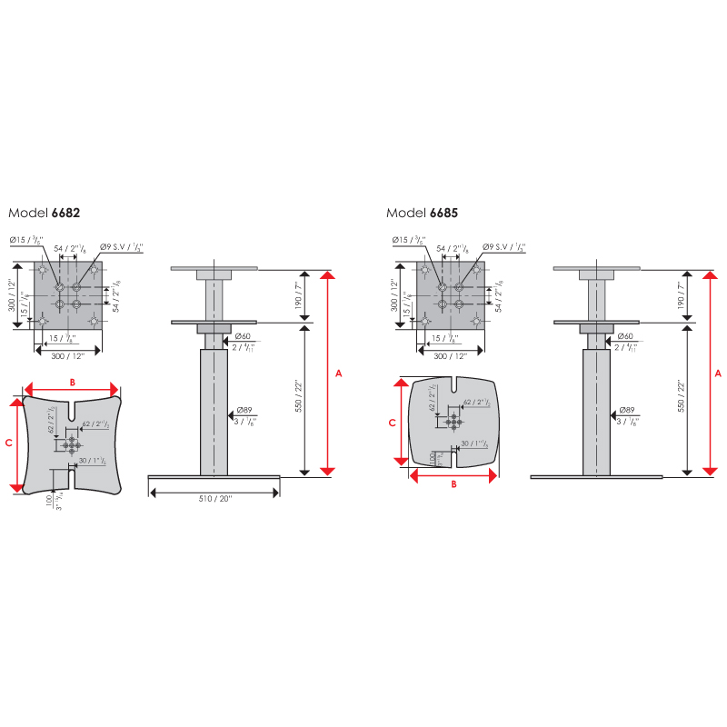 Pedestals 6682/85
